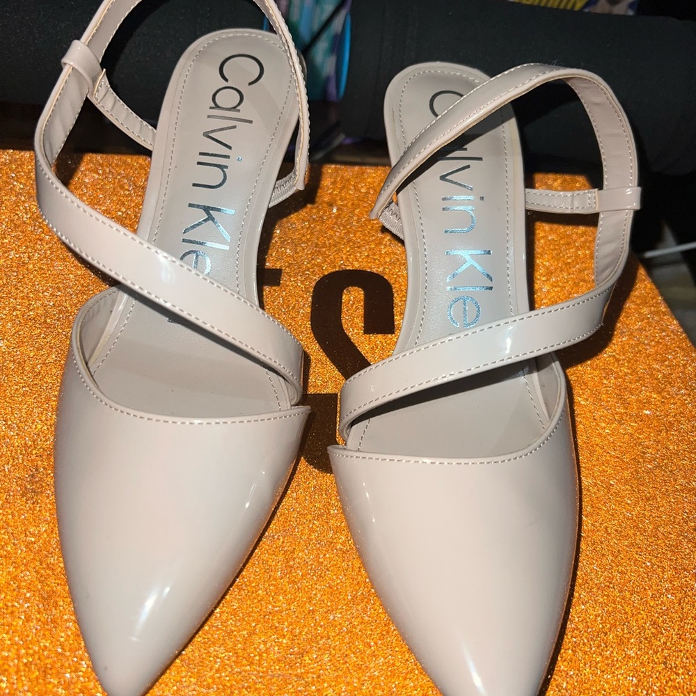 Calvin Klein Women's Beige Strappy Heels